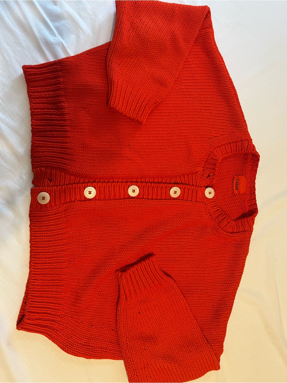 Babaa No. 14 cotton cardigan in summer flame
